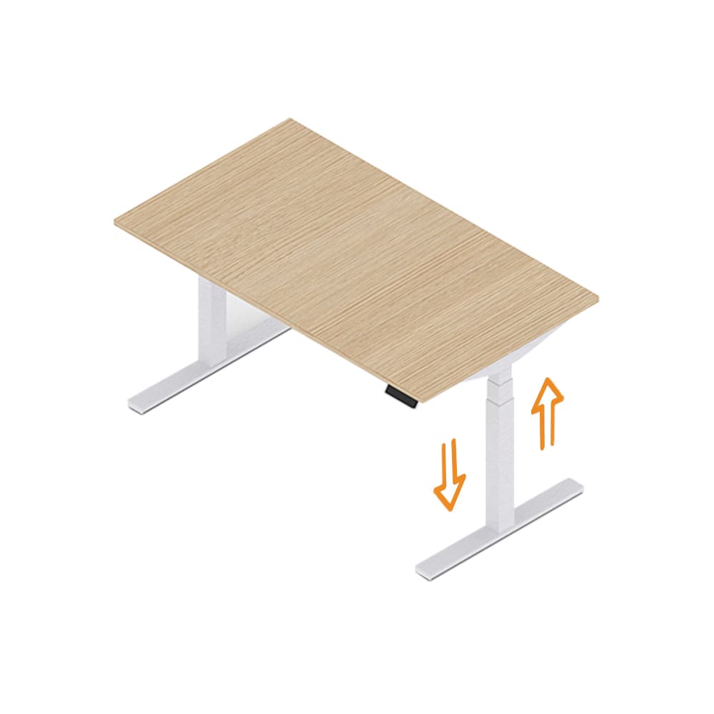 Secretária Elevatória Emme 1400x800x620/1270 Cinza/Carvalho