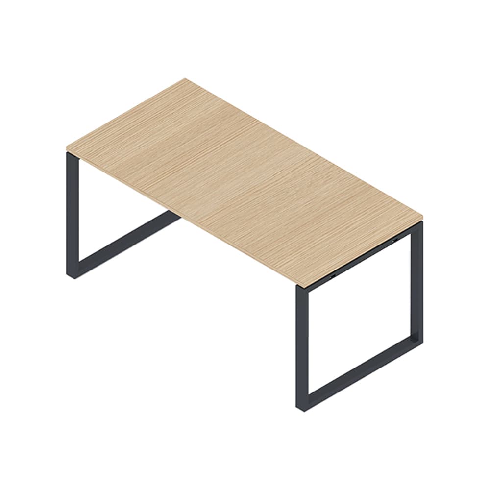 Secretária Metal Plano O 1200x600x750 Cinza/Carvalho