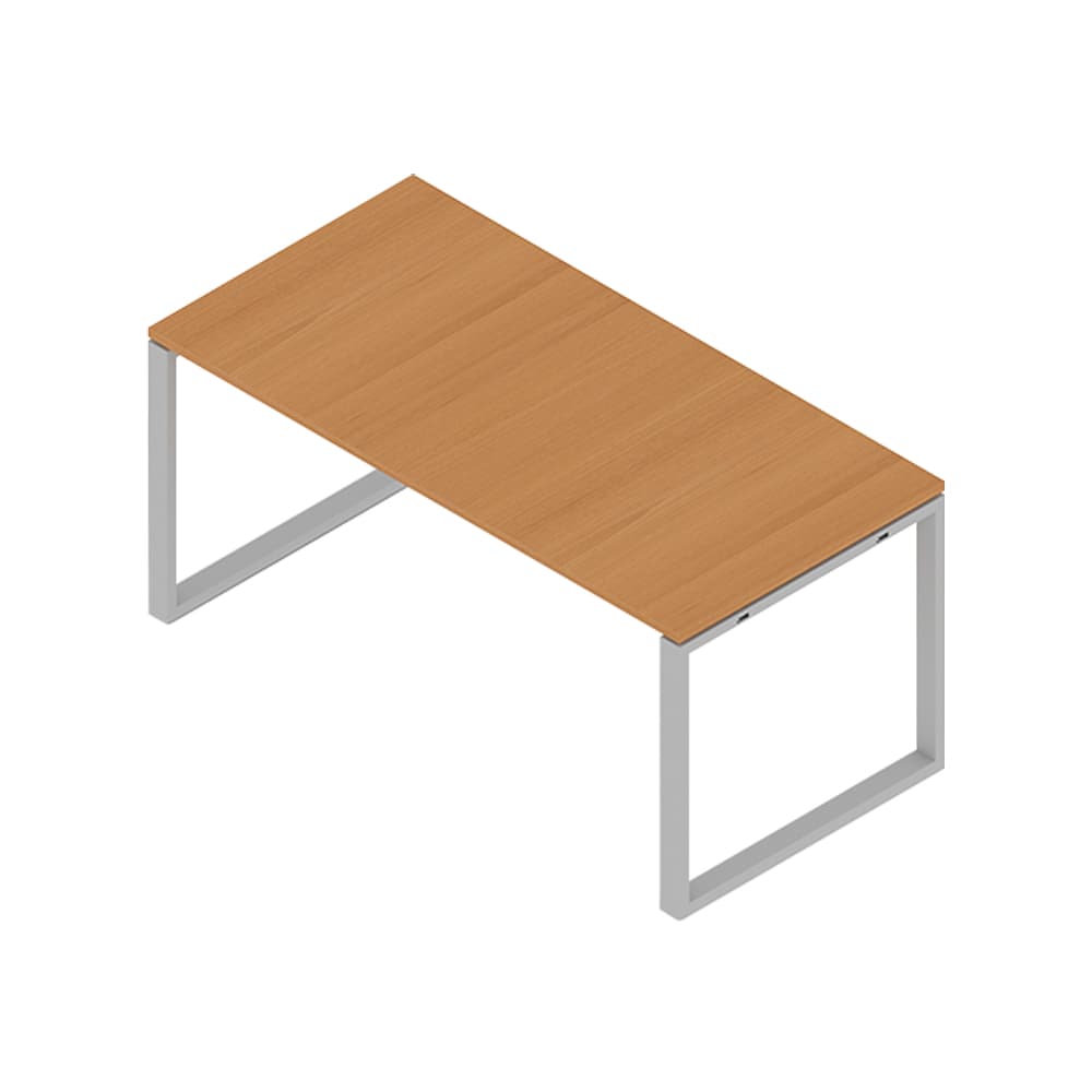 Secretária Metal Plano O 1600x600x750 Cinza/Faia