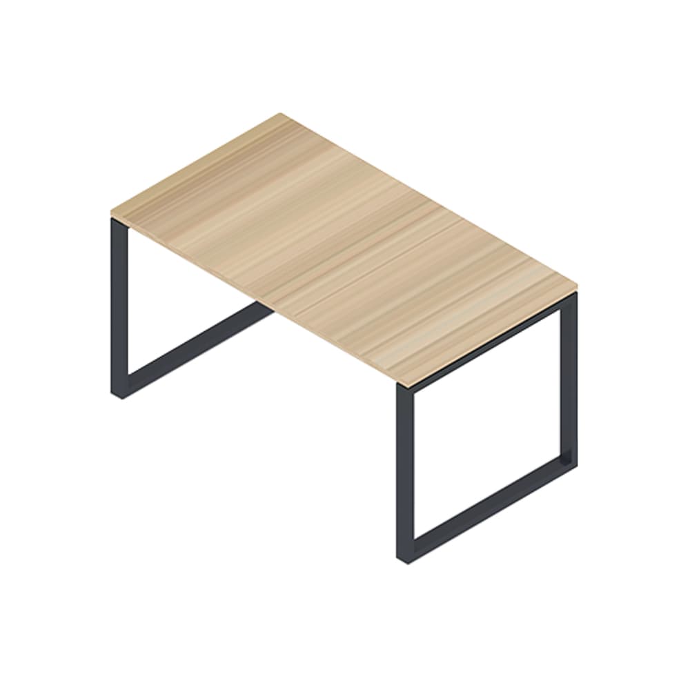 Secretária Metal Plano O 1200x800x750 Cinza/Carvalho