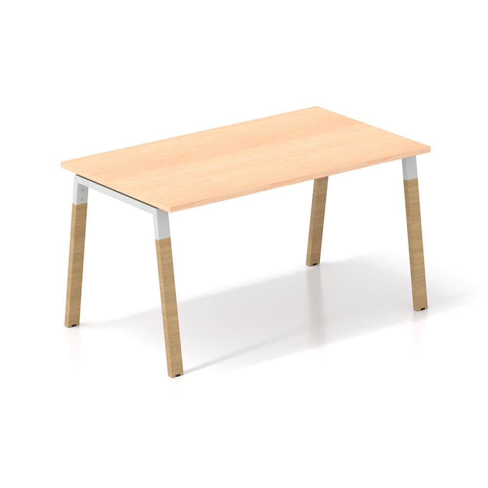 Secretária Mosso 1400x600x750 Cinza/Faia