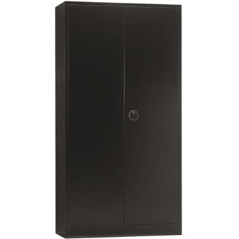 Armario Portas Bater 4 Prateleiras Fechadura Rotativa Preto