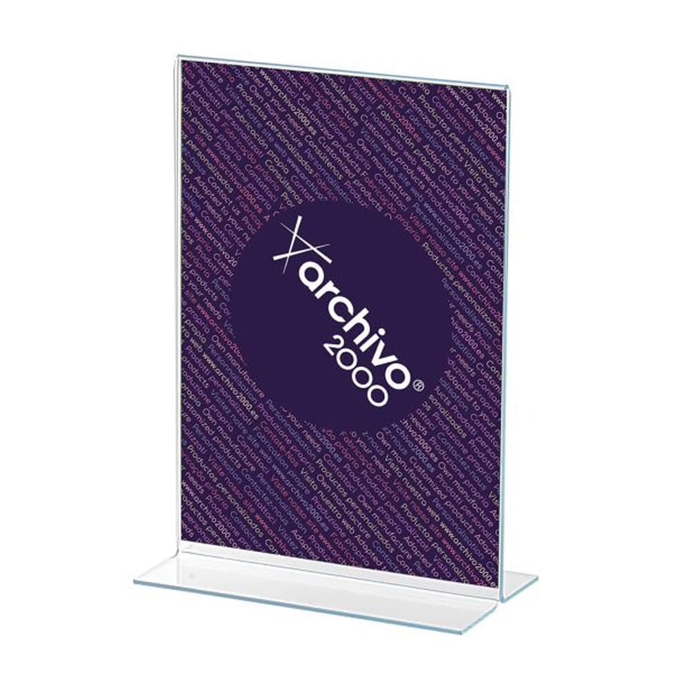 Expositor Porta Precos Acrilico 2 Face A4 em T