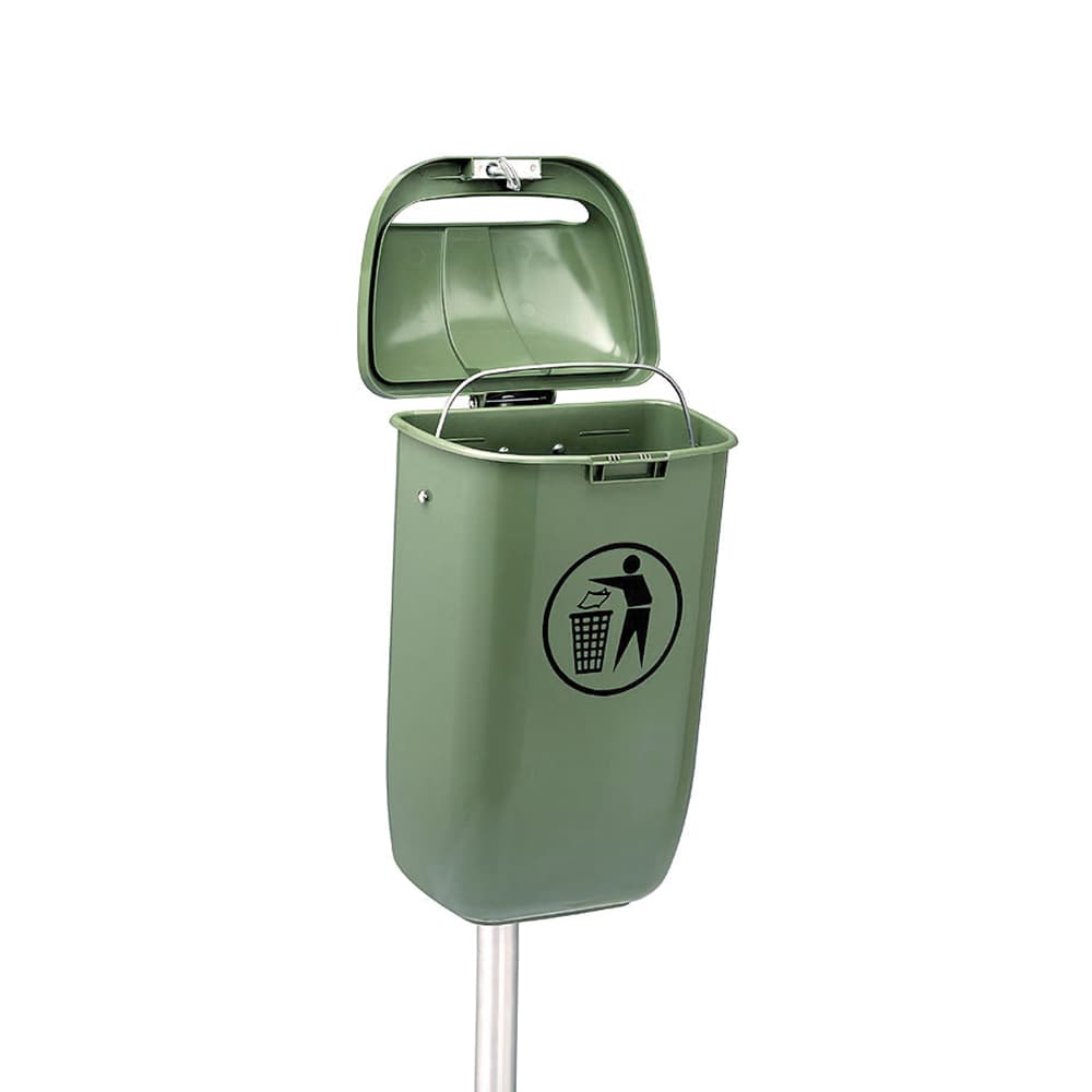 Papeleira 50L Urbana para Poste Verde