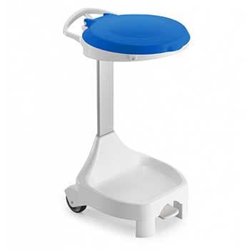 Contentor 120L Smile W-70 c/Pedal e Rodas Branco/Azul