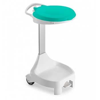 Contentor 120L Smile W-70 c/Pedal e Rodas Branco/Verde