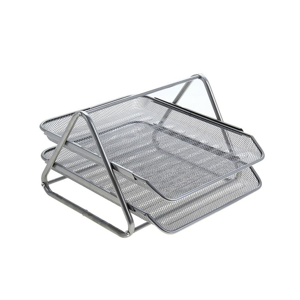 Tabuleiro Secretária 2 Gavetas Rede Prata