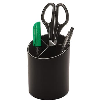 Porta Lápis Plástico Redondo 3 Compartimentos