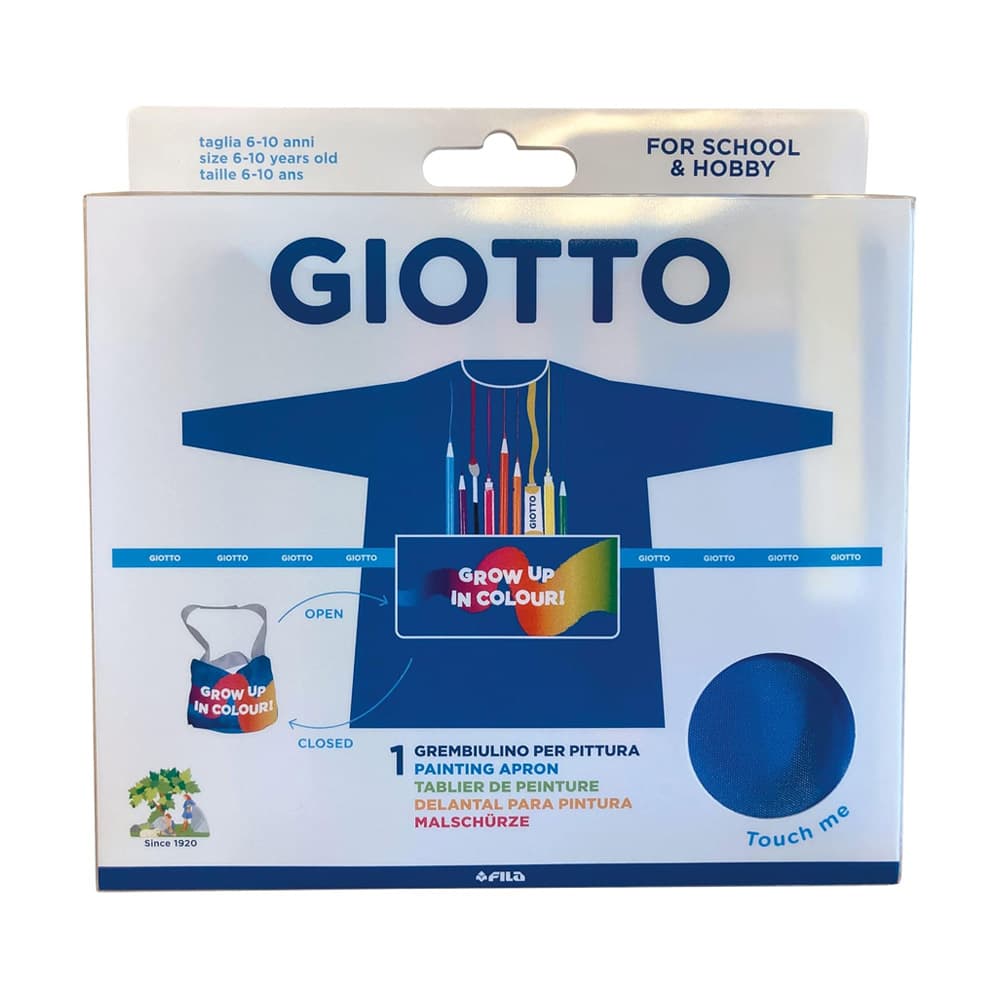 Bata Avental Plástico Lavável Giotto para Pinturas Azul