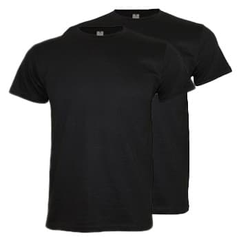 T-Shirt Adulto Algodão 190g Preto Tamanho XL Pack 2un