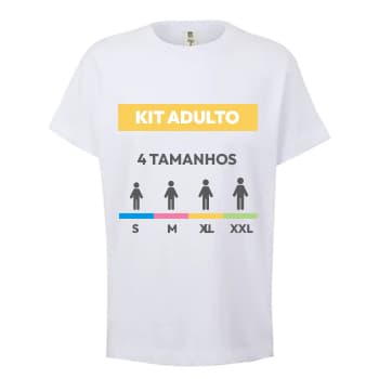 Kit Amostra - T-Shirt Adulto Branco Vários Tamanhos 5un