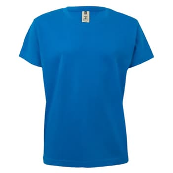 T-Shirt Criança Algodão 155g Azul Turquesa Tamanho 5/6