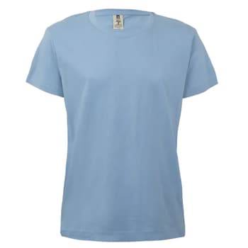 T-Shirt Criança Algodão 155g Azul Fog Tamanho 5/6