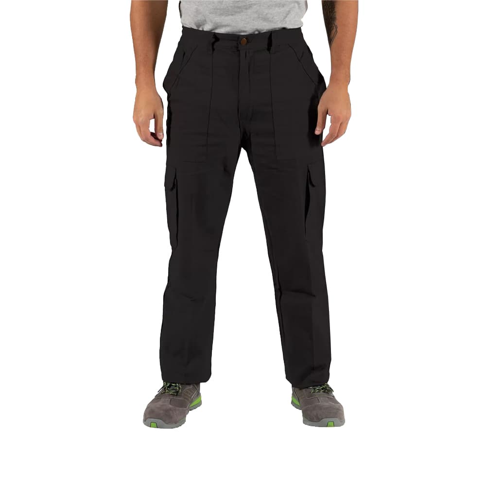 Calças Sarja Multibolsos Unissexo Tamanho S Preto