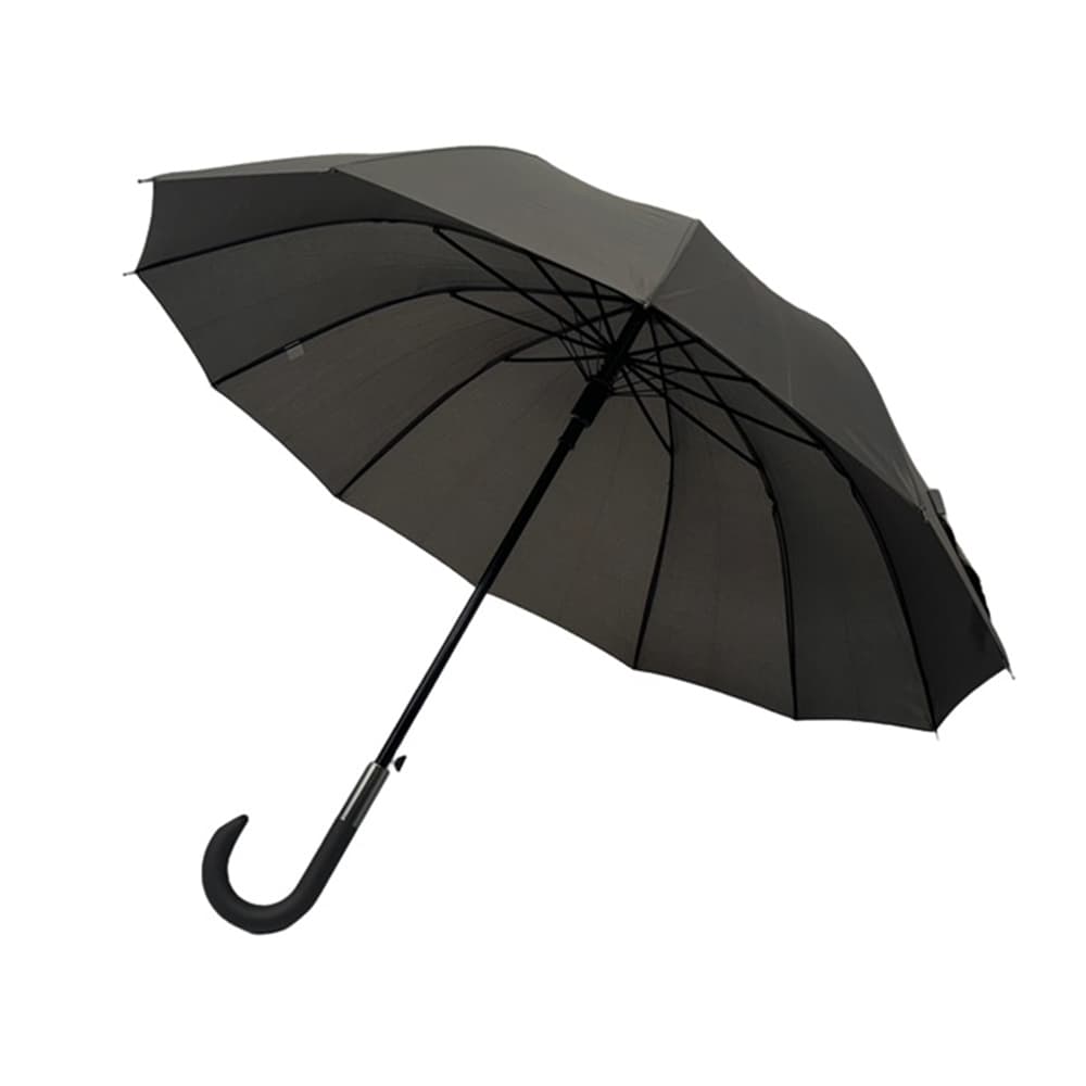 Guarda-Chuva Automático 12 Varas Cinza Cabo de Borracha