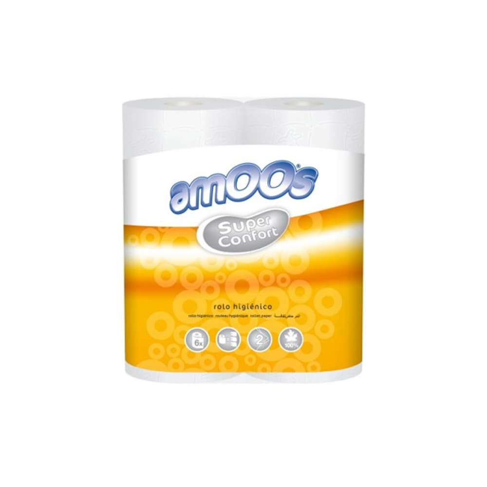 Papel Higiénico Doméstico 48mts 2Fls 30g Amoos 6 Rolos