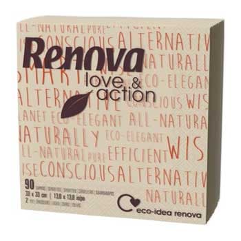 Guardanapos 33x33 2Fls Reciclados Renova Love&Action 90un