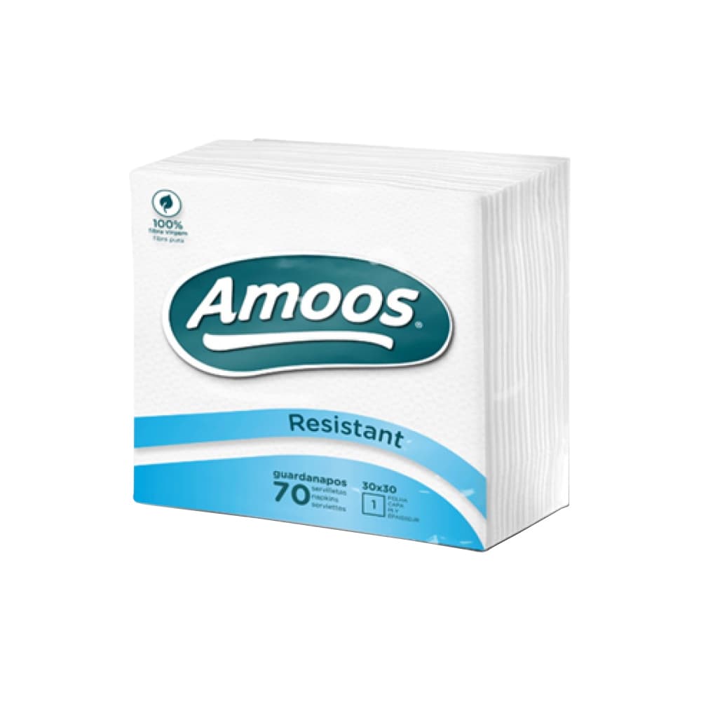 Guardanapos 30x30 1Fl Branco Amoos 70un