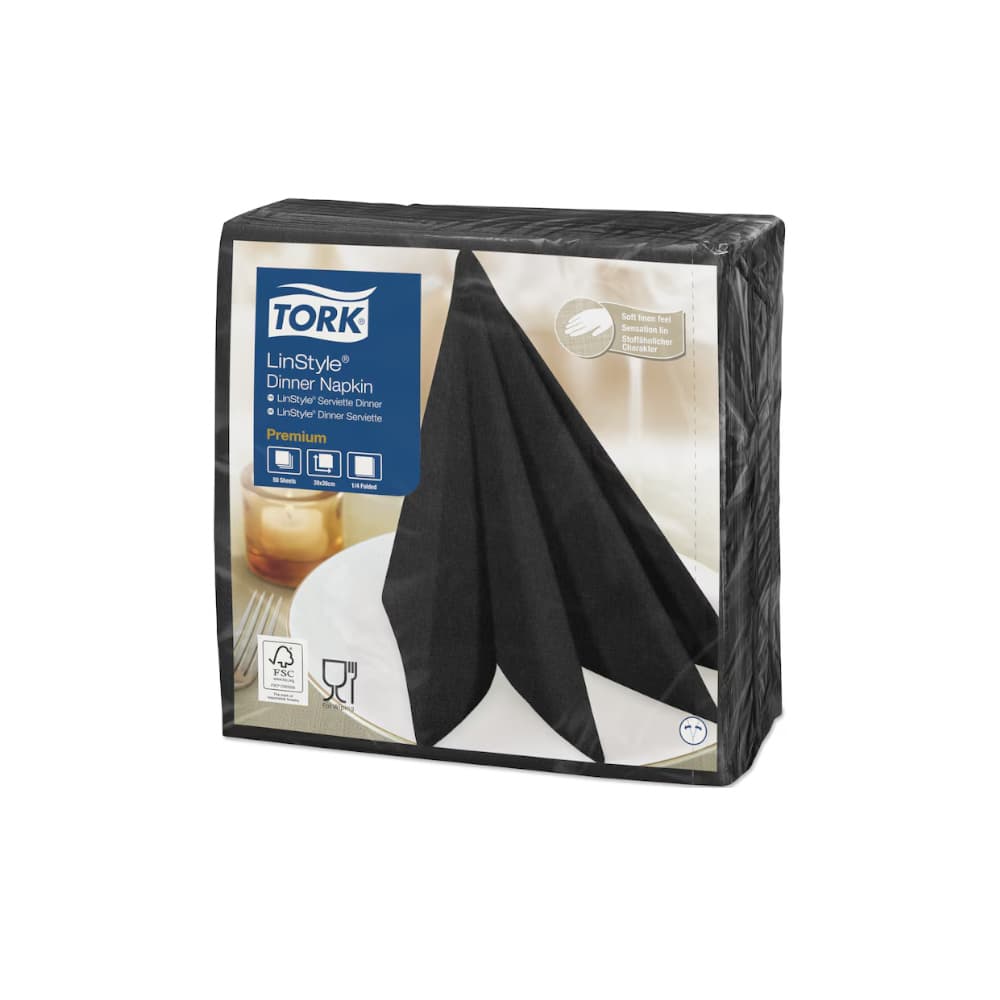 Guardanapos 39x39 1Fl Preto TORK Linstyle 50un