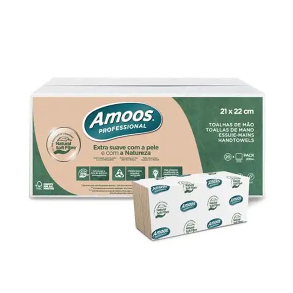 Toalhas Mão ZigZag 21x22 2Fls Amoos Naturally Soft 4000un