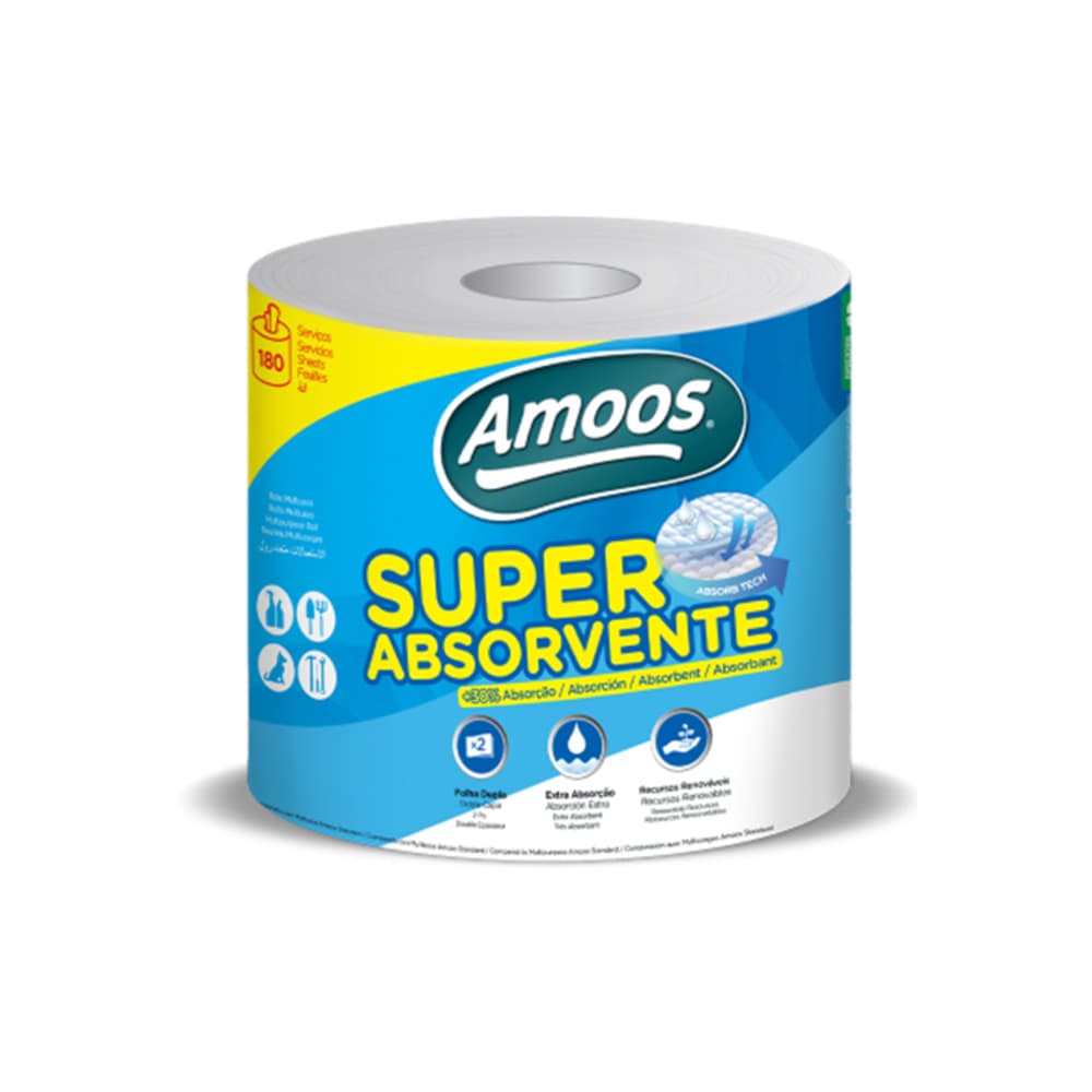 Rolo Multiusos 045mx20,7cm 2Fls 18g Amoos Super Absorvente 1