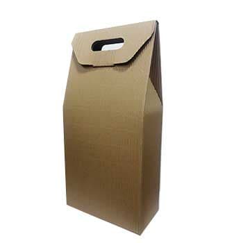 Caixa Cartão 200x100x410mm p/2 Garrafas Vinho Kraft