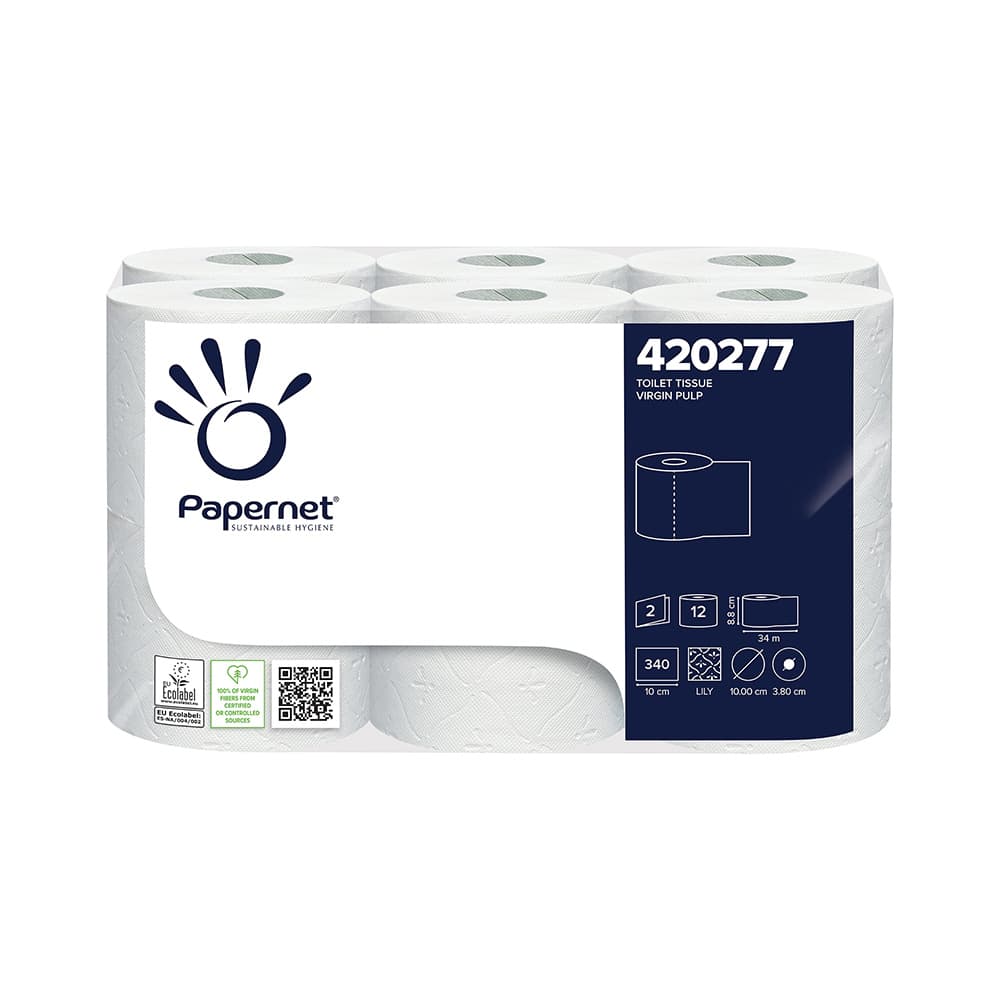 Papel Higiénico Doméstico 34mts 2Fls 15,5g PAPERNET 12 Rolos