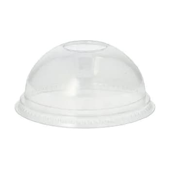 Tampa PET Redonda 9,5cm Transparente Cúpula S/Orificio 50un