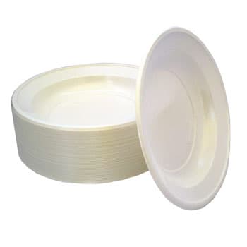 Pratos Ø 20cm Plástico Branco Sopa F13 Pack 100un