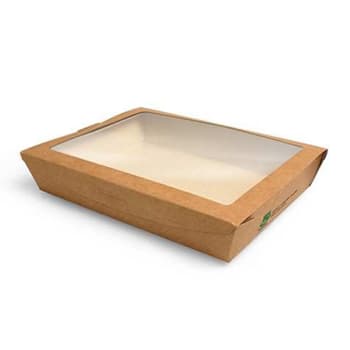 Caixa Cartão Kraft c/ Janela PLA Sushi 20x15,5x4,5cm 40un