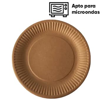 Pratos 17cm Cartão Kraft Redondo 10un