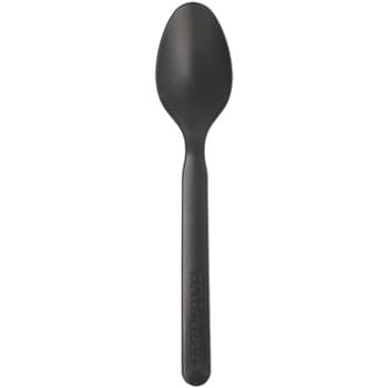 Colheres Sopa C-PLA Reutilizáveis 16cm Preto 100un