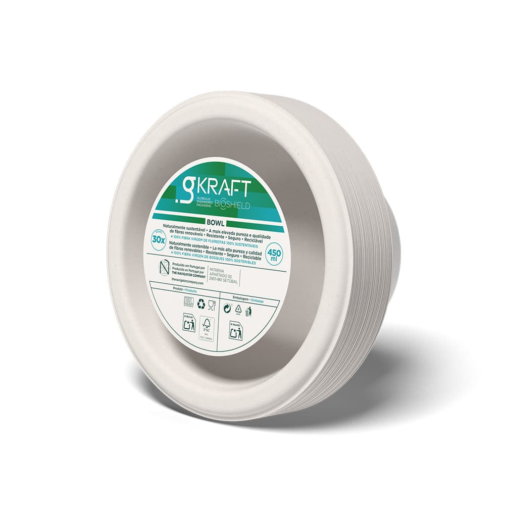 Tigelas 450ml Celulose Branco gKRAFT 30un