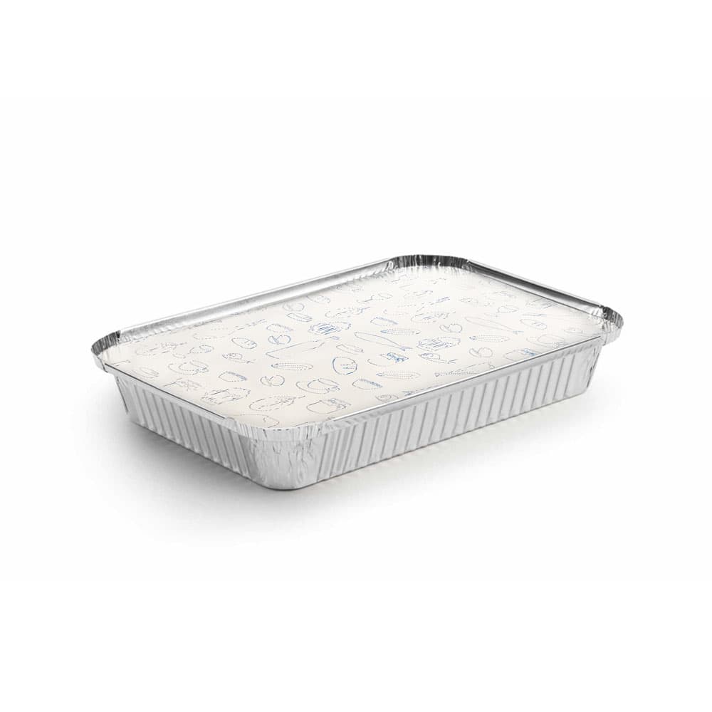 Embalagem Alimentar Alumínio 2100ml Retangular c/Tampa 100un