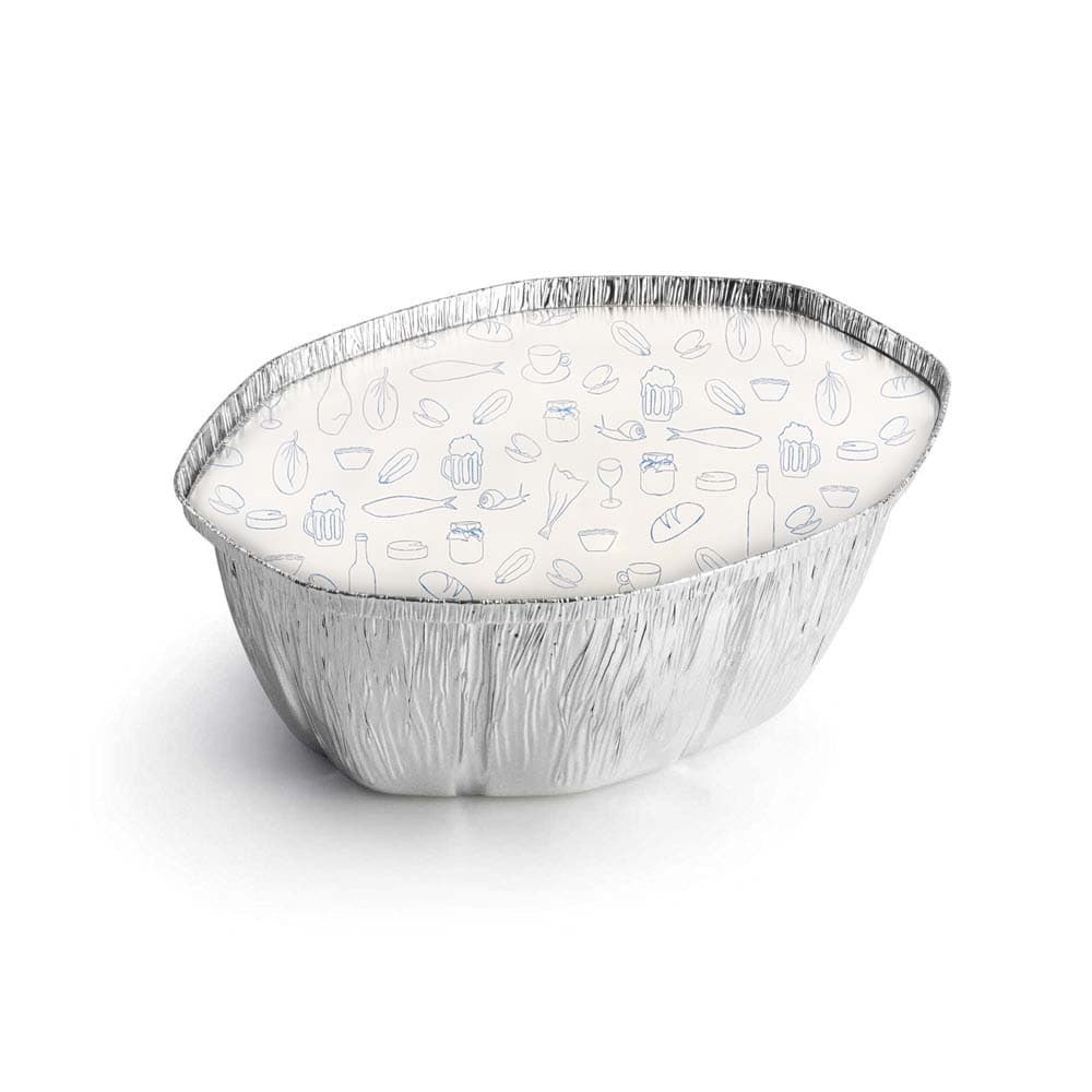 Embalagem Alimentar Alumínio 2400ml Oval c/Tampa 100un