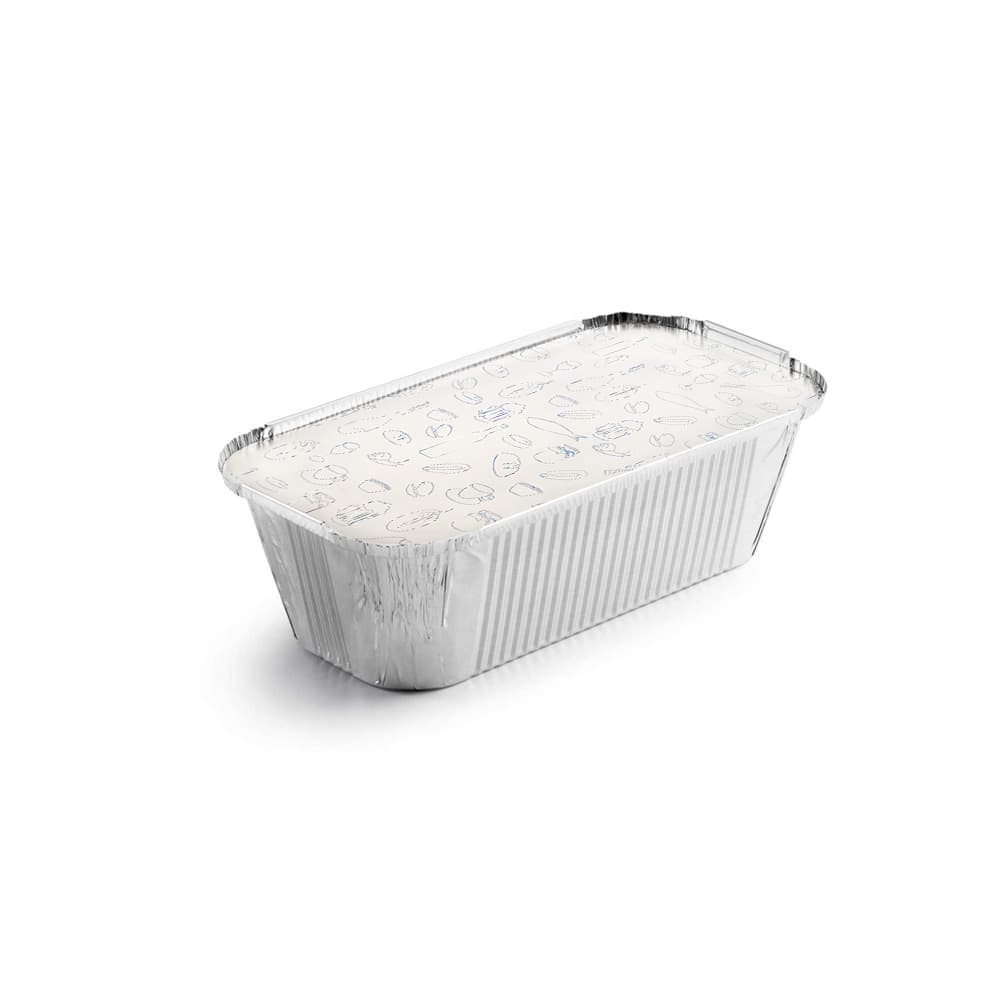 Embalagem Alimentar Alumínio 1600ml Retangular c/Tampa 100un