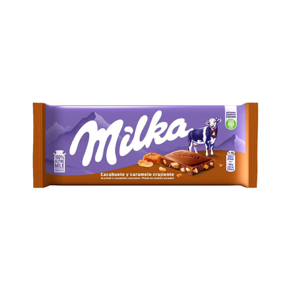 Tablete Chocolate Milka Caramelo/Amendoim 90g
