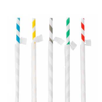 Palhinhas 21cmx6mm Papel Riscas Sortido 250un