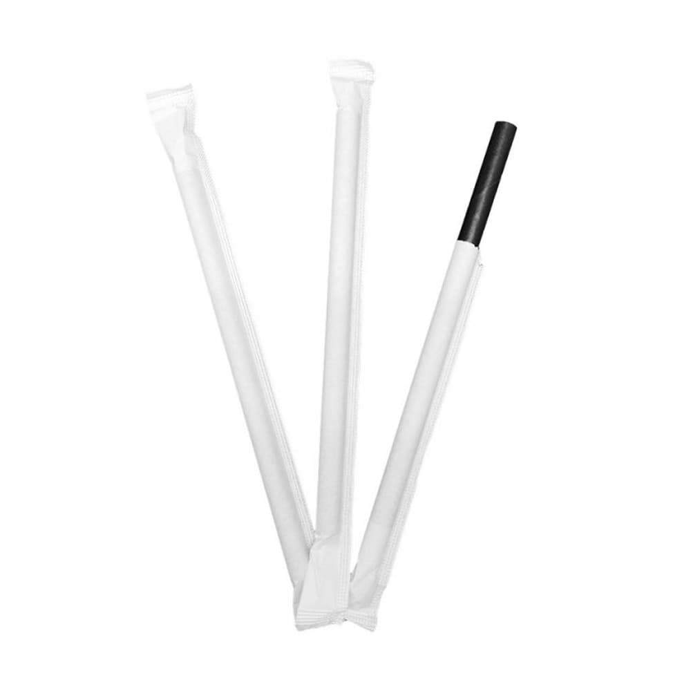 Palhinhas 14cmx8mm Papel Preto (Emb Individual) 250un