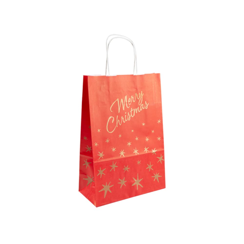 Saco 26x14x32cm Papel 080g c/Asas MERRY CHRISTMAS 1un