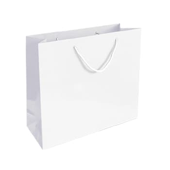 Saco 35x12x36cm Papel Couché 200g c/Asas Cordão Branco 1un