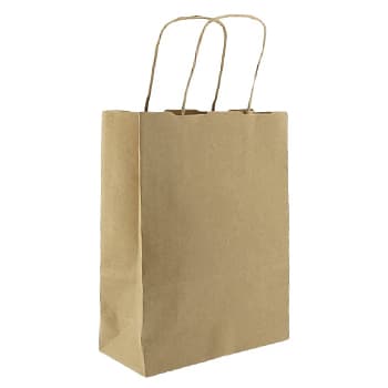 Saco 18x08x23cm Papel 115g c/Asas Kraft 1un