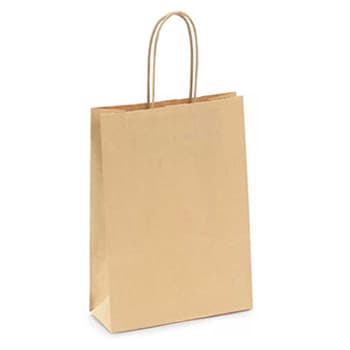 Saco 24x09x31cm Papel 115g c/Asas Kraft 1un