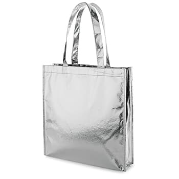 Saco de Compras Non-Woven Prateado Laminado