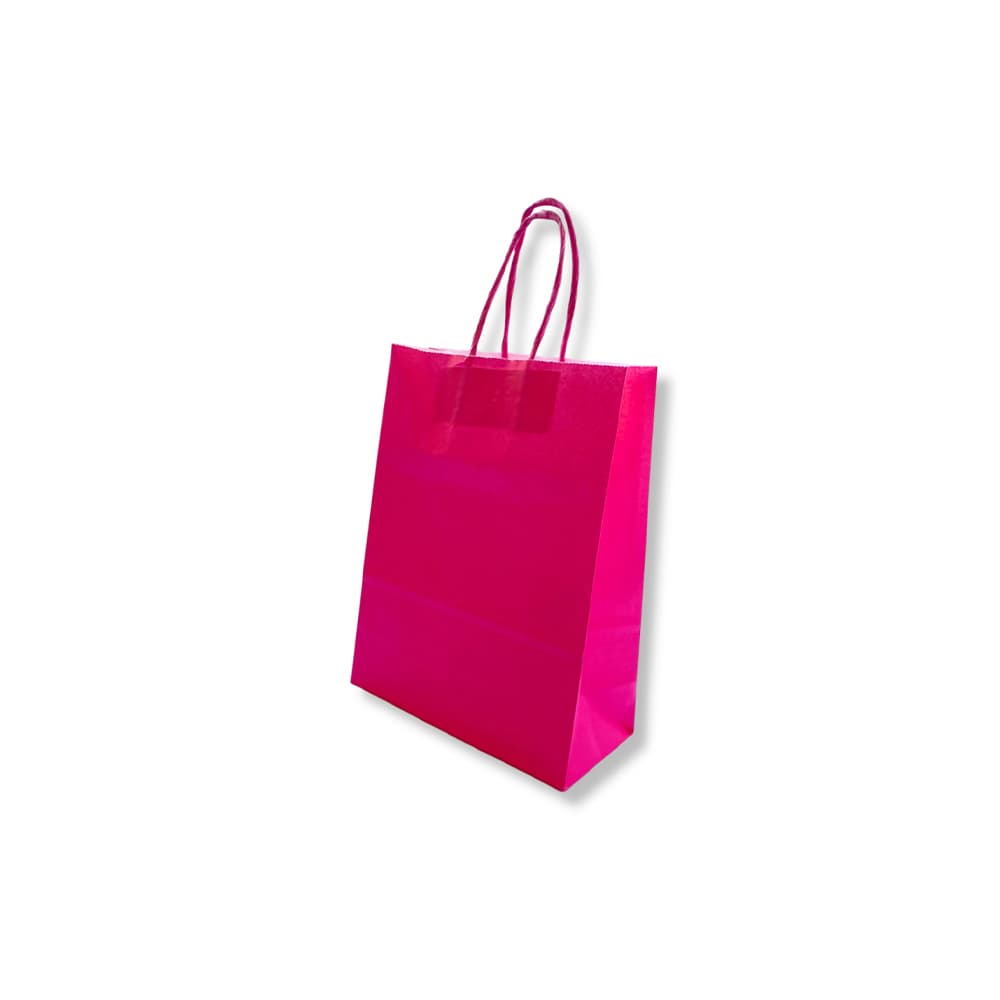 Saco 18x08x24cm Papel 100g c/Asas Rosa 1un