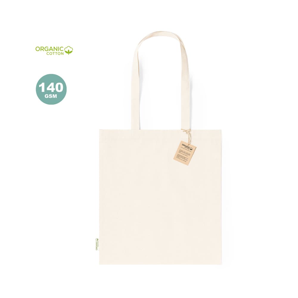 Saco de Compras 100% Algodão Organico Alças Compridas 140