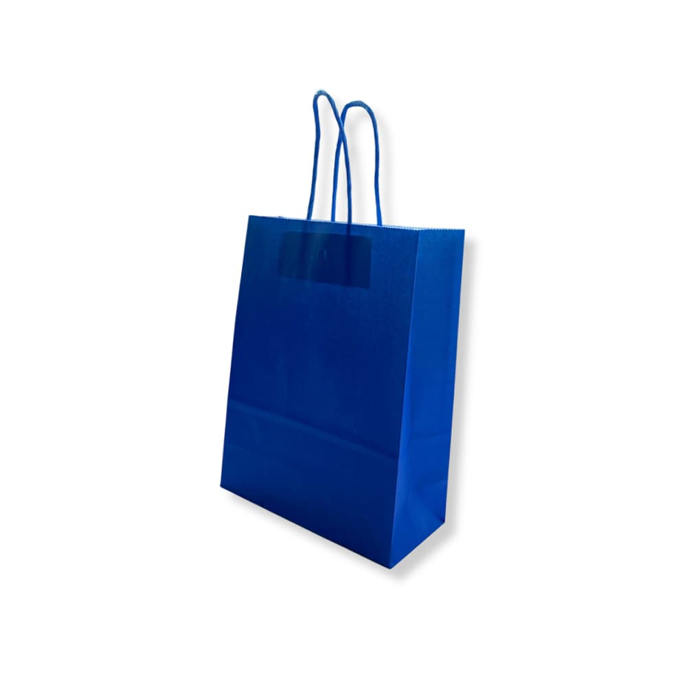Saco 24x10x32cm Papel 100g c/Asas Azul Escuro 1un