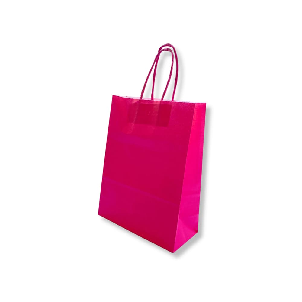 Saco 24x10x32cm Papel 100g c/Asas Rosa 1un