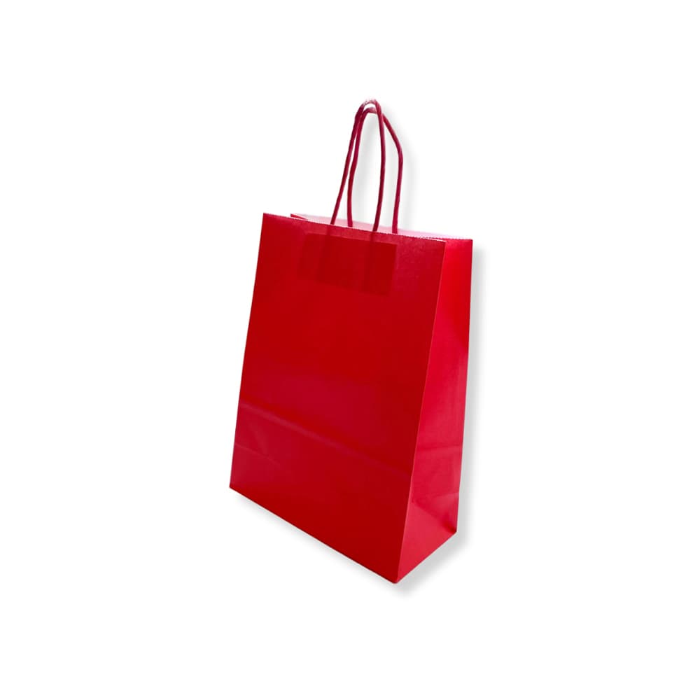 Saco 24x10x32cm Papel 100g c/Asas Vermelho 1un