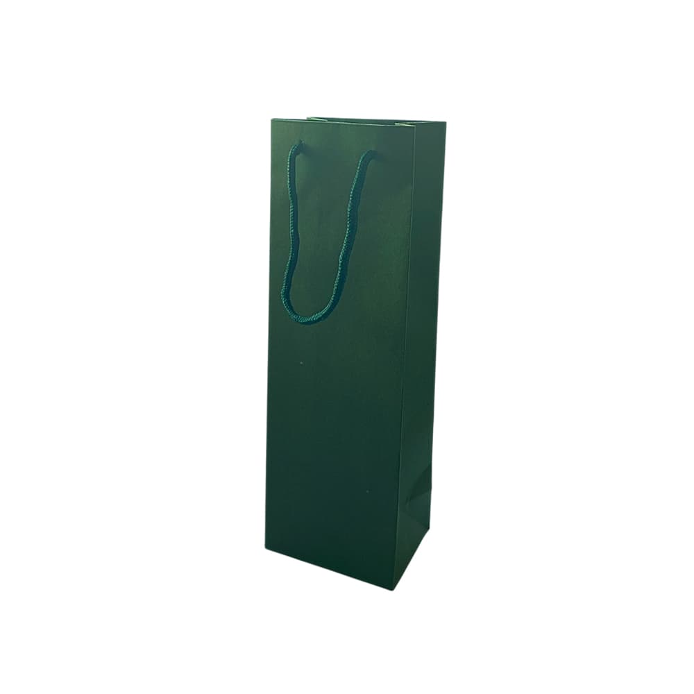 Saco 12x09x36cm 1 Garrafa Papel 210g c/Asas Cordão Verde 1un